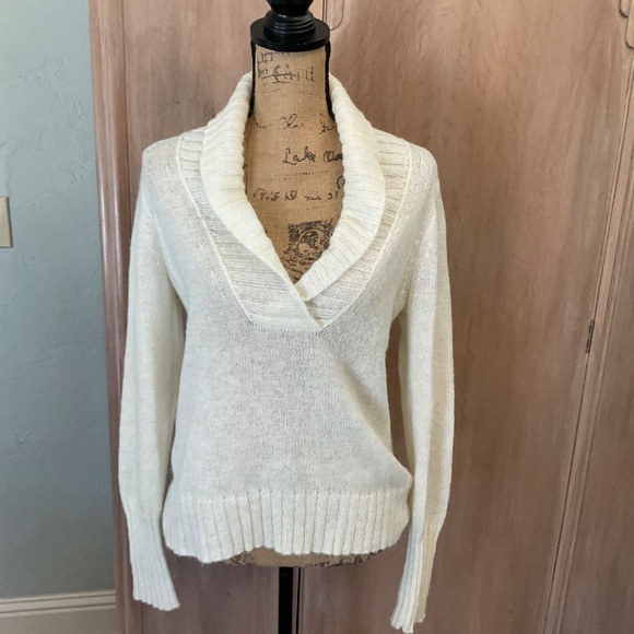 J. Crew Dolce Shawl Collar Popover Cream Sweater - Picture 6 of 16
